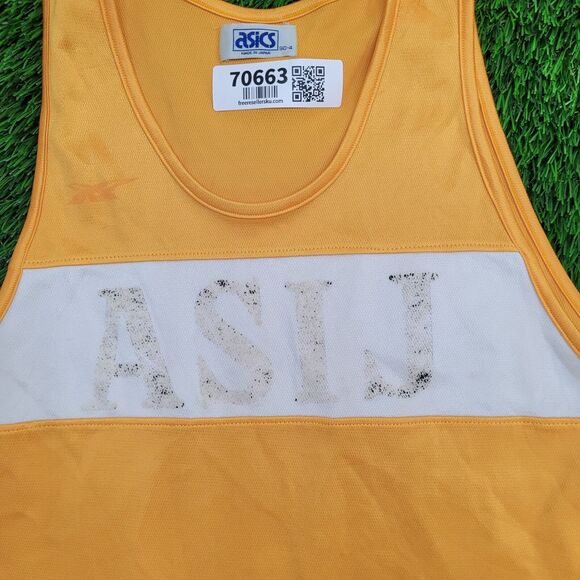 Vintage 90s ASICS Mesh Tank-Top XS 16x25 Orange - Picture 6 of 14